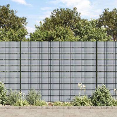 vidaXL Paravane de grădină, 10 buc., gri, 252,5x19 cm, PVC