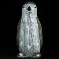 vidaXL Figurină pinguin de Crăciun cu LED 30cm acril interior/exterior