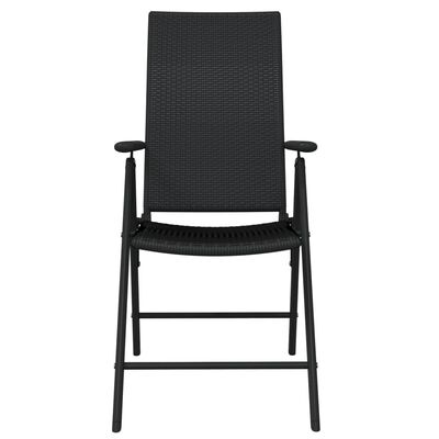 vidaXL Set mobilier de grădină, 9 piese, negru