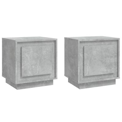 vidaXL Noptiere, 2 buc., gri beton, 44x35x45 cm, lemn prelucrat