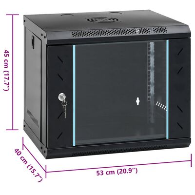 vidaXL Dulap de server montat pe perete, 9U, 19" IP20, 53x40x45 cm