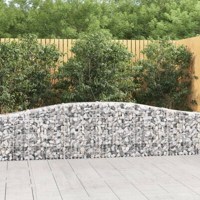 vidaXL Coșuri gabion arcuite 4 buc, 400x30x60/80 cm, fier galvanizat