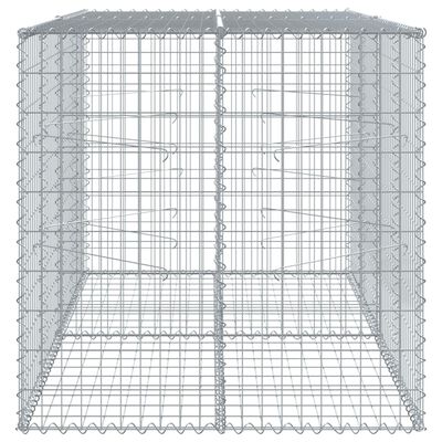 vidaXL Coș gabion cu capac, 200x100x100 cm, fier galvanizat