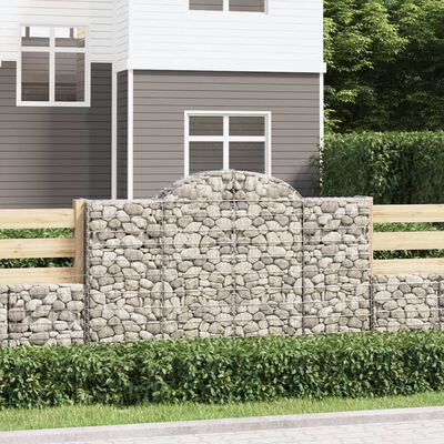 vidaXL Coșuri gabion arcuite 10 buc, 200x30x120/140cm, fier galvanizat