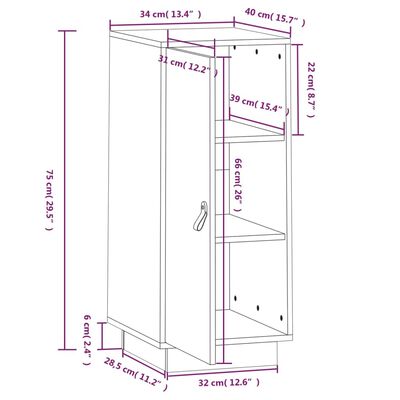 vidaXL Dulap, maro miere, 34x40x75 cm, lemn masiv de pin