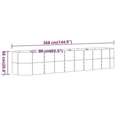 vidaXL Strat înălțat grădină 368x80x68 cm oțel vopsit electrostatic