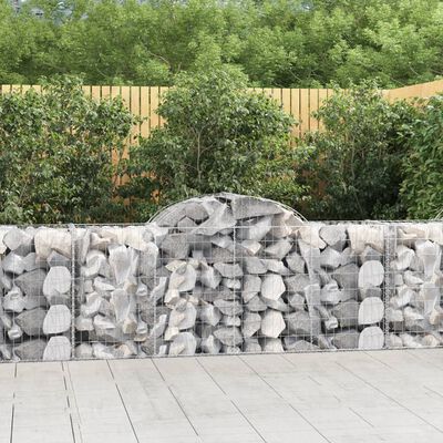 vidaXL Coșuri gabion arcuite 14 buc, 200x50x80/100 cm, fier galvanizat