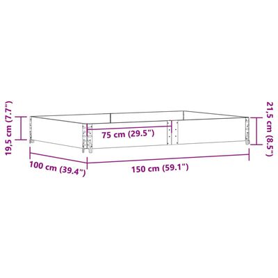 vidaXL Ramă pentru paleți, 150x100 cm, lemn masiv de pin