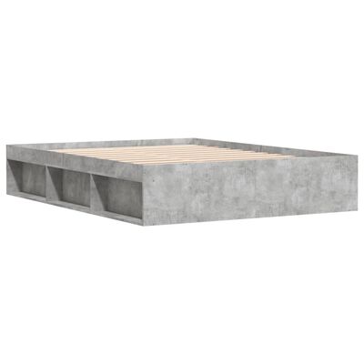 vidaXL Cadru de pat, gri beton, 140x190 cm