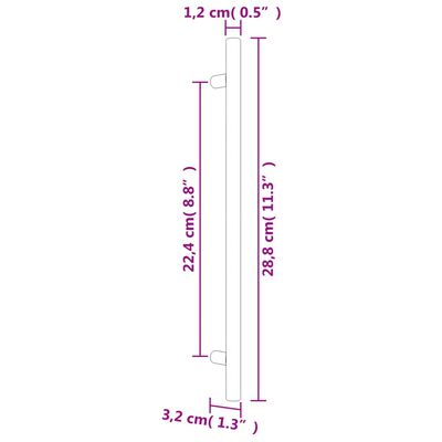 vidaXL Mânere de dulap, 5 buc., bronz, 224 mm, oțel inoxidabil