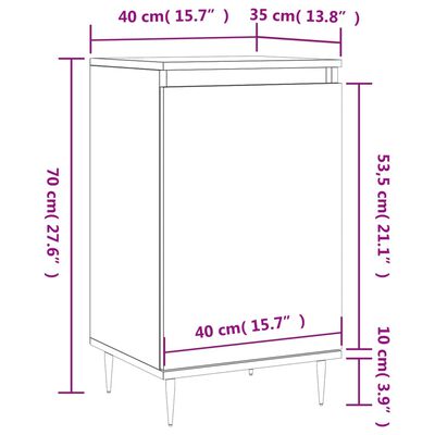 vidaXL Dulap, stejar afumat, 40x35x70 cm, lemn prelucrat