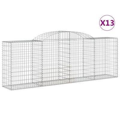 vidaXL Coșuri gabion arcuite 13 buc, 300x50x100/120cm, fier galvanizat