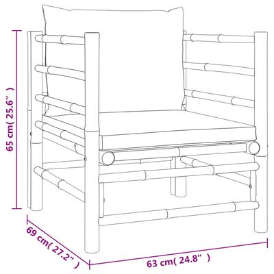 vidaXL Set mobilier de grădină cu perne gri deschis, 8 piese, bambus