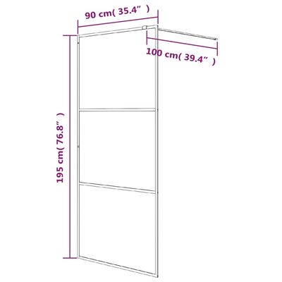 vidaXL Paravan de duș walk-in negru 90x195 cm sticlă ESG transparentă