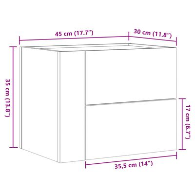 vidaXL Noptiere de perete, 2 buc., alb, 45x30x35 cm