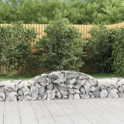 vidaXL Coșuri gabion arcuite, 17 buc., 300x50x40/60cm, fier galvanizat