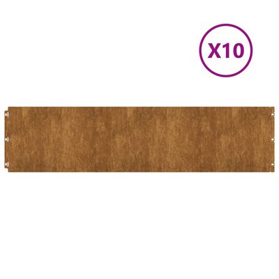 vidaXL Borduri de gazon 10 buc. 25x103 cm oțel Corten flexibil