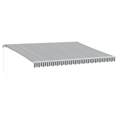 vidaXL Copertină retractabilă manual cu LED, antracit/alb, 450x300 cm