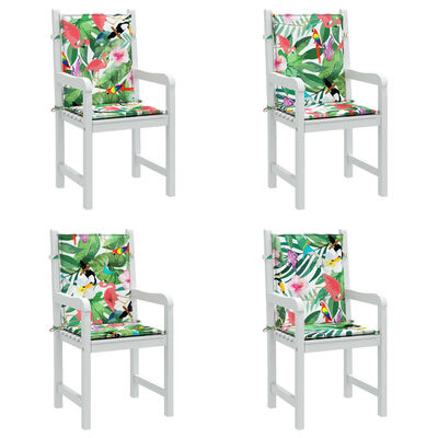 vidaXL Perne pentru scaune cu spătar jos, 4 buc, multicolor, textil