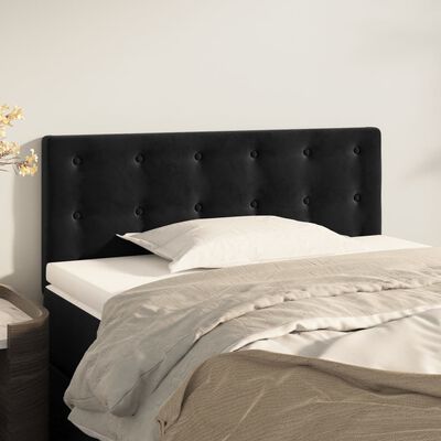 vidaXL Tăblie de pat, negru, 100x5x78/88 cm, catifea