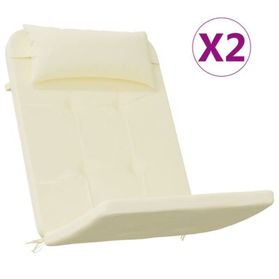 vidaXL Perne pentru scaun Adirondack, 2 buc, crem, textil oxford