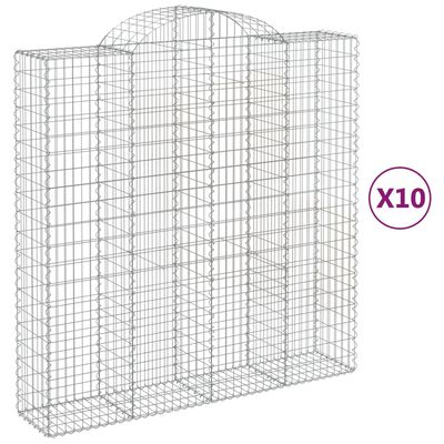 vidaXL Coșuri gabion arcuite, 10 buc 200x50x200/220cm, fier galvanizat