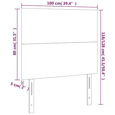 vidaXL Tăblii de pat, 2 buc, gri, 100x5x78/88 cm, piele ecologică