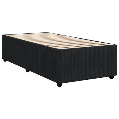 vidaXL Pat box spring cu saltea, negru, 80x200 cm, catifea