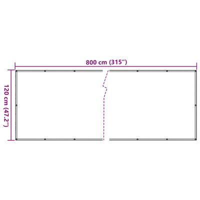 vidaXL Paravan de balcon cu aspect de plantă, verde, 800x120 cm, PVC