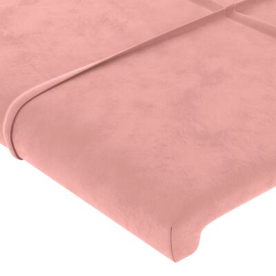 vidaXL Pat box spring cu saltea, roz, 120x200 cm, catifea