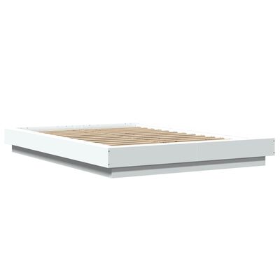 vidaXL Cadru de pat, alb, 120x200 cm, lemn prelucrat