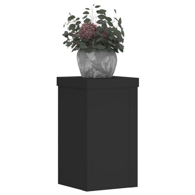 vidaXL Suporturi de plante, 2 buc., negru, 10x10x18 cm, lemn prelucrat