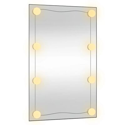 vidaXL Oglindă de perete cu lumini LED 50x80 cm sticlă dreptunghiular