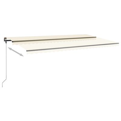 vidaXL Copertină retractabilă manual cu LED, crem, 600x350 cm