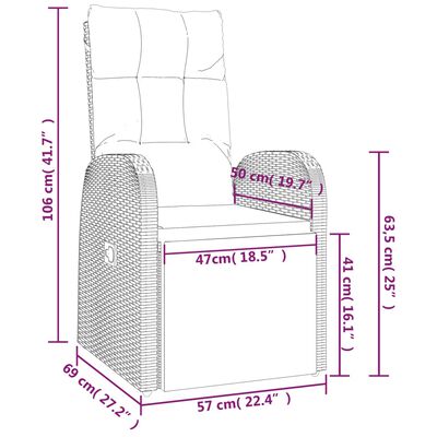 vidaXL Set mobilier de grădină cu perne, 9 piese, negru, poliratan