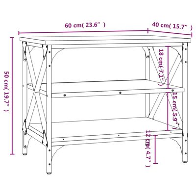 vidaXL Comodă TV, negru, 60x40x50 cm, lemn prelucrat