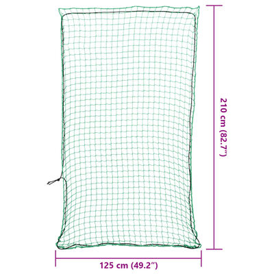 vidaXL Plasă de remorcă cu funie elastică, verde, 2,1x1,25 m, PP