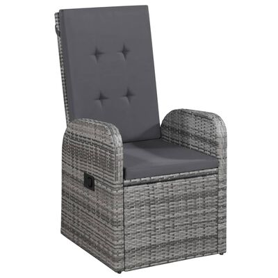 vidaXL Set de mobilier pentru grădină, cu perne, 9 piese, gri