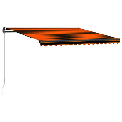 vidaXL Copertină retractabilă manual, portocaliu & maro, 450x300 cm