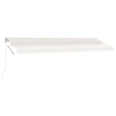 vidaXL Copertină retractabilă manual cu LED, crem, 500x350 cm