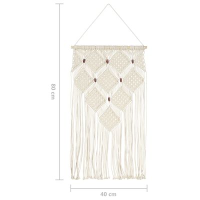 vidaXL Cuier de perete din macrame, 40x80, bumbac