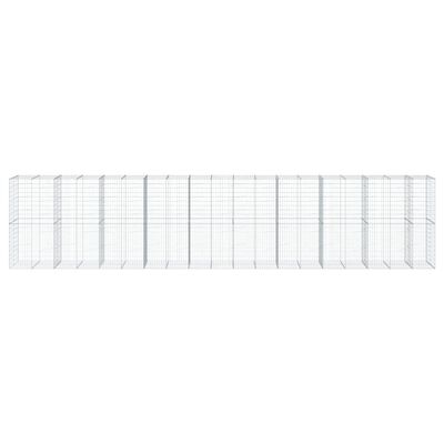 vidaXL Coș gabion cu capac, 950x100x200 cm, fier galvanizat