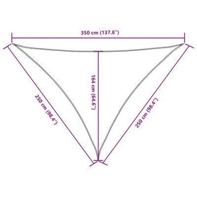 vidaXL Parasolar, crem, 2,5x2,5x3,5 m, țesătură oxford, triunghiular