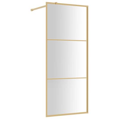 vidaXL Paravan duș walk-in, auriu, 80x195 cm, sticlă ESG transparentă