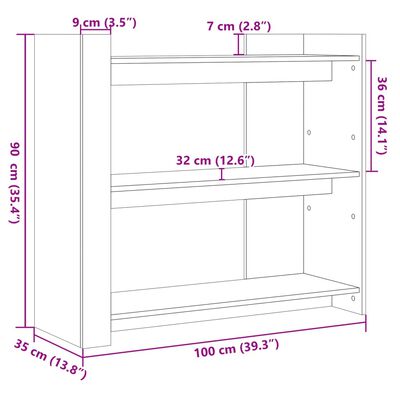 vidaXL Măsuță consolă, stejar sonoma, 100x35x90 cm, lemn prelucrat