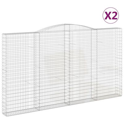 vidaXL Coșuri gabion arcuite, 2 buc, 400x30x220/240cm, fier galvanizat