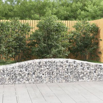 vidaXL Coșuri gabion arcuite 4 buc, 400x50x40/60 cm, fier galvanizat