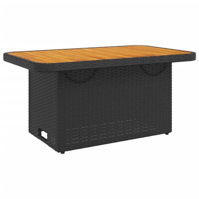 vidaXL Set mobilier de grădină cu perne, 2 piese, negru, poliratan