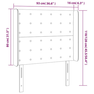 vidaXL Tăblie pat cu aripioare cappuccino 93x16x118/128 cm piele eco