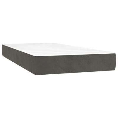 vidaXL Pat box spring cu saltea, gri închis, 80x200 cm, catifea